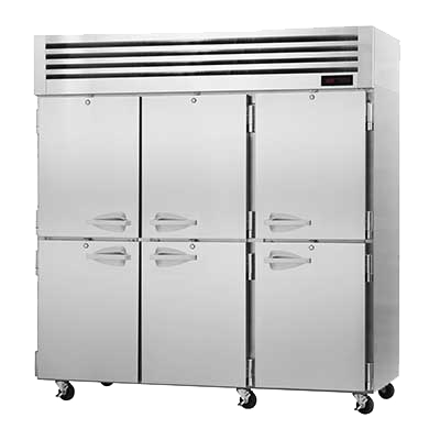 Turbo Air 77.75" Wide Three-Section Stainless Steel Reach-In Heated Cabinet