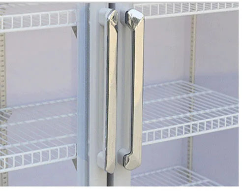 Stainless Steel Double Door Commercial Display glass door chiller freezer