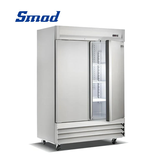 Smad Commerical Freezer for Restaurant Bar Home Shop Business 2 Doors Large Capacity with 6 Shelves 47 Cu.ft Reach-in 2 Section