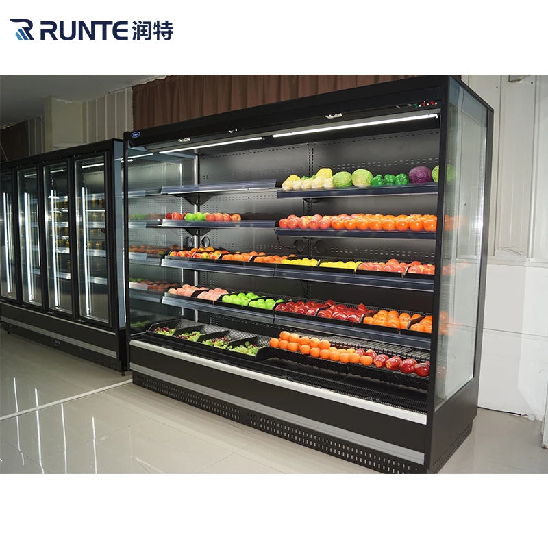Supermarket Equipment Display Vegetable And Fruits Beverage Refrigerator Cooler