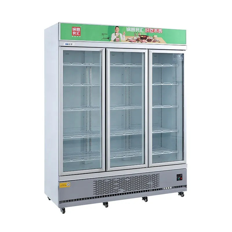 Supermarket Glass Door Display Chiller Upright Showcase Freezer