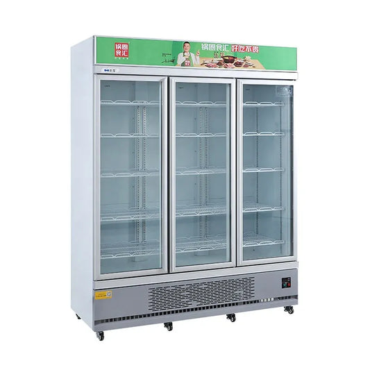 Supermarket Glass Door Display Chiller Upright Showcase Freezer