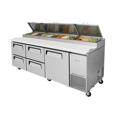 Turbo Air TPR-93SD-D4-N Super Deluxe Pizza Prep Table 31.0 Cu. Ft. (12) 1/3 Size Pans